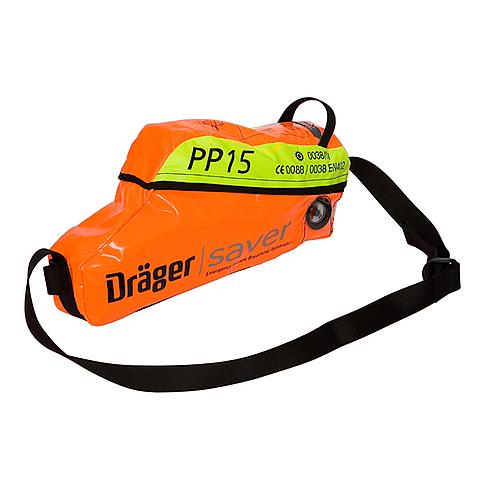 3359747 Dräger Saver PP15 The Dräger Saver range of Emergency Escape Breathing Apparatus has been designed using the latest technologies available whilst still bearing in mind our three leading principles; reliability, quality and ease of use. The Dräger Saver PP provides breathing air for 10 or 15 minutes, according to cylinder size.